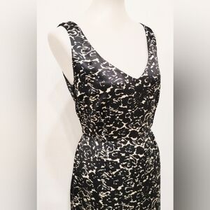 DOUBLE SILK RETRO FLORAL DRESS